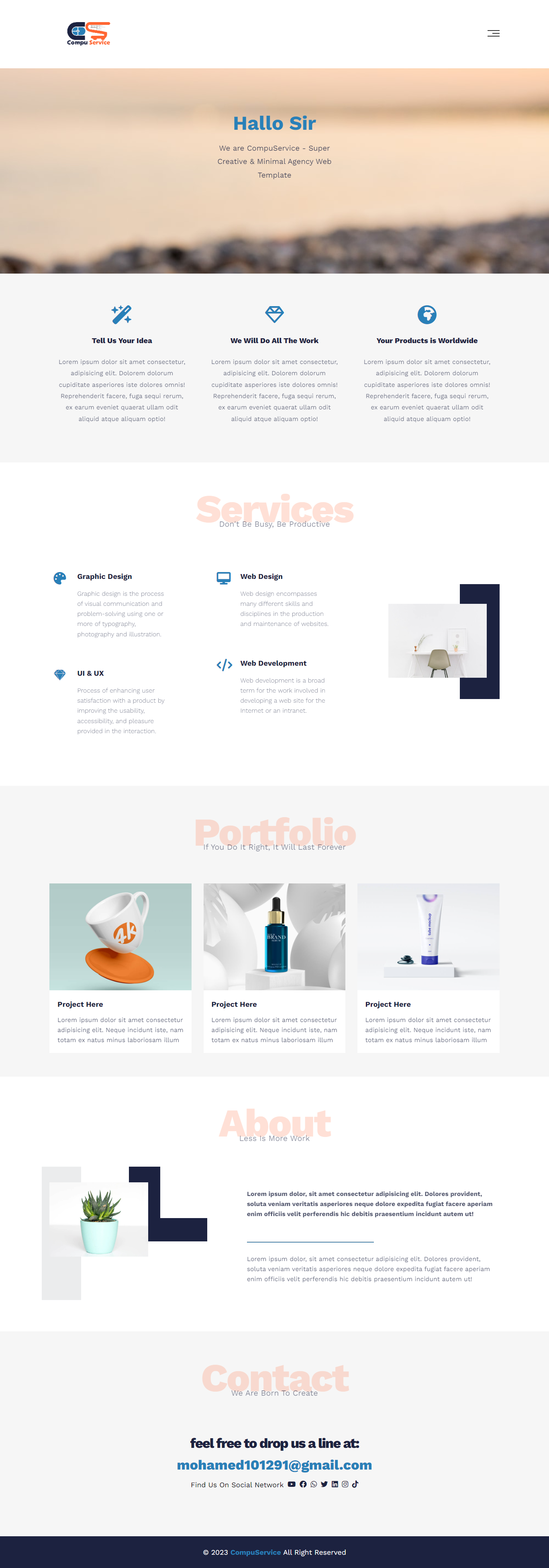 Simple Template Landing Page – HTML & CSS Practice